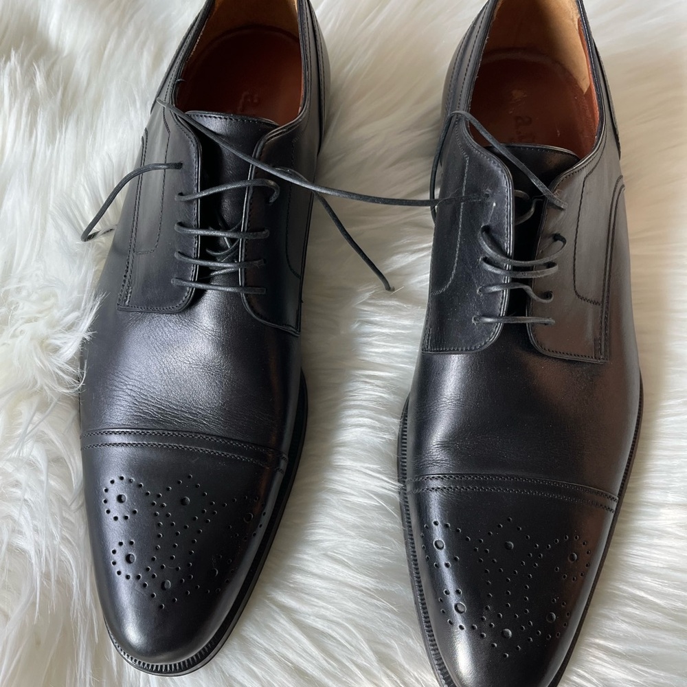 A. Testoni Black Men's Dress Shoes